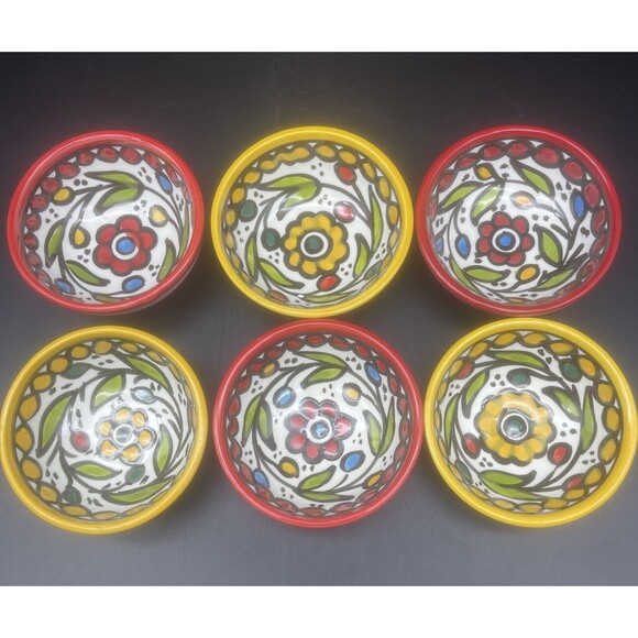 West Bank Other - West Bank  Fair Winds Al Salam Hebron/Palestine Hand Painted Dipping Bowls-6pc